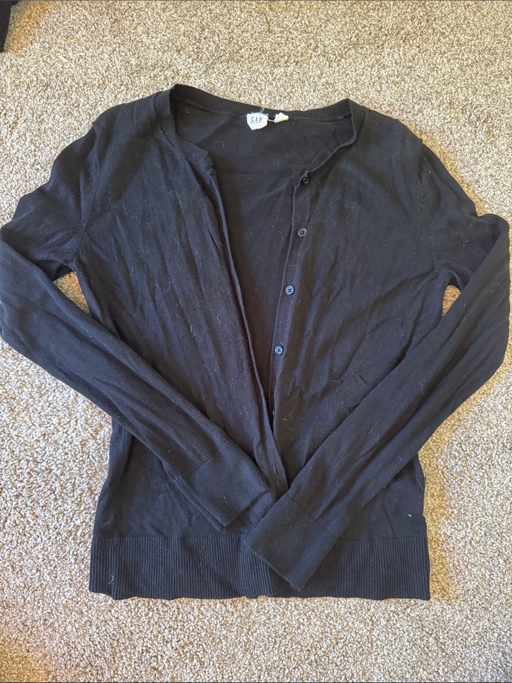 GAP Black Button-Up Lightweight Cardigan